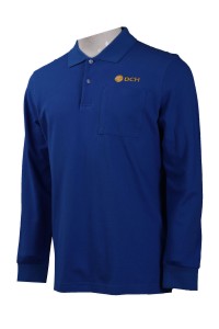 P1023 Making Blue Long Sleeve Polo Shirt Polo Shirt Shop